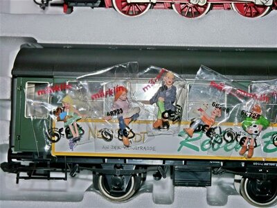 Märklin 55042 Zugset - Rebenbummler - Dampflok + 2 Wagen, Gleise + Trafo Spur 1