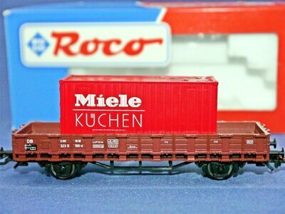 Roco 46031 H0 Rungenwagen - beladen mit Miele Container - der DB