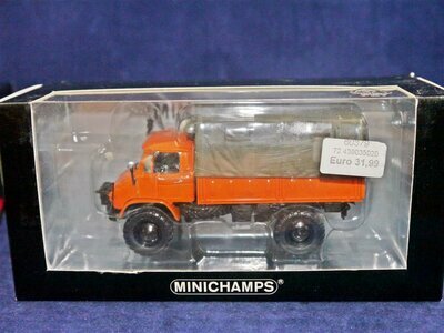 Minichamps 439 035020 MB Unimog 404 Pritsche 1960 Orange 1:43