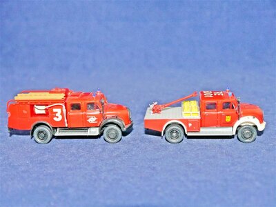 Preiser Magirus Feuerwehr 2x Tanklschfahrzeug 1:87