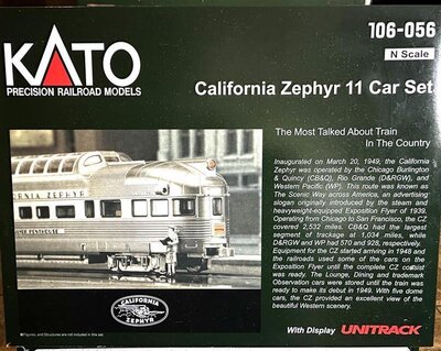 Kato 106-056 N Wagenset California Zephyr Passenger 11 Car Set