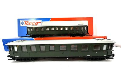 Roco H0 2 4-achsige Schnellzugwagen 3.Kl. der DB