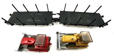 Fleischmann H0 Drehschemelwagen mit 2 Planierraupen