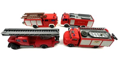 Wiking Feuerwehr MB + Magirus Fahrzeuge 4 Stck 1:87