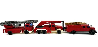 Wiking Feuerwehr MB + Magirus Fahrzeuge 3 Stck 1:87