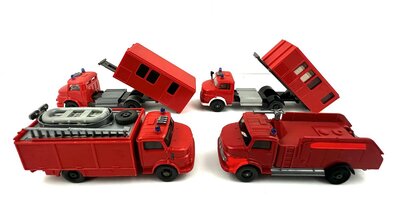 Wiking Feuerwehr MB Fahrzeuge 4 Stck 1:87