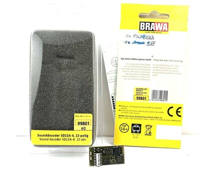 Brawa 99801 H0 Sounddecoder SD22A-4 22-polig