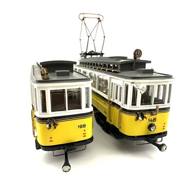 Spieth H0m Straenbahn 146 mit Beiwagen 199 mit Motor