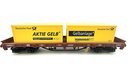 Electrotren 1528 H0 Flachwagen mit Containern Aktie Gelb...