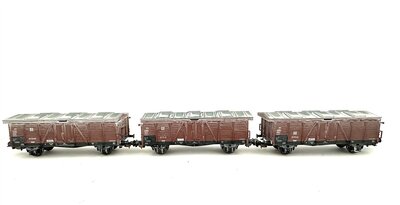 Piko 58038 H0 3 gealterte Behelfskaliwagen Kmm21 der DR
