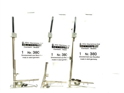 Sommerfeldt 380 H0 3x Streckenmast aus Neusilber