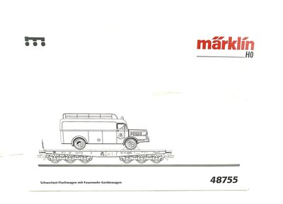 Mrklin 48755 H0 Schwerlastwagen SSym mit Rstwagen wie NEU