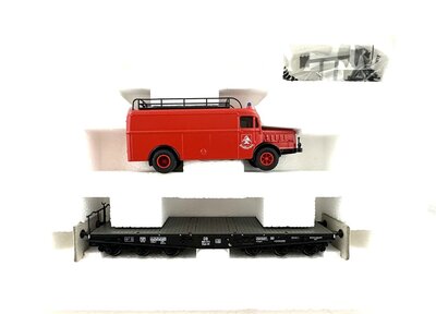 Mrklin 48755 H0 Schwerlastwagen SSym mit Rstwagen wie NEU