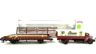 Mrklin 46361 H0 Rungenwagen R 02 mit MAN F8 LKW