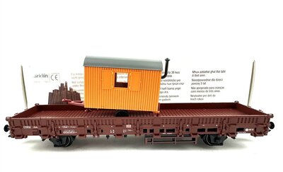 Mrklin 00753-14 H0 Rungenwagen Kbs 443 der DB mit Bauwagen