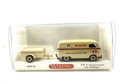 Wiking 079708 VW T1 Kastenwagen mit Anhnger