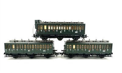 Fleischmann 5092 + 5094 H0 Abteilwagen 3.Kl. Ep.II der DRG
