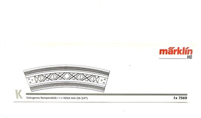 Mrklin 7569 H0 Gebogenes Rampenstck r 424,6 mm