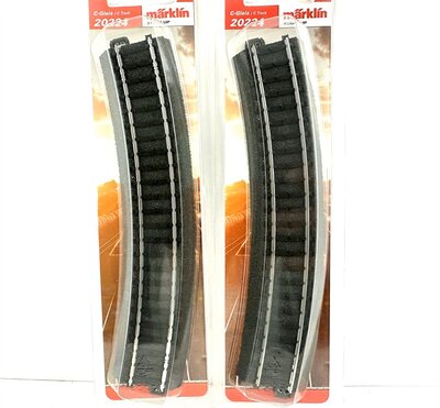 Mrklin 20224 H0 2 gebogene C-Gleise R2 = 437,5 mm / 24,3