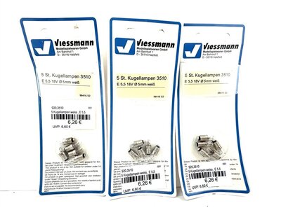 Viessmann 3510 Kugellampen wei 18 V E 5,5 15 Stck