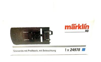 Mrklin 24978 H0 C-Gleis Prellbock mit Beleuchtung