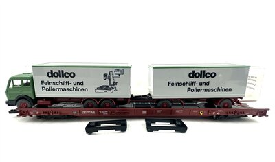 Fleischmann 5273 H0 Niederflurwagen Saadkms 690 mit LKW