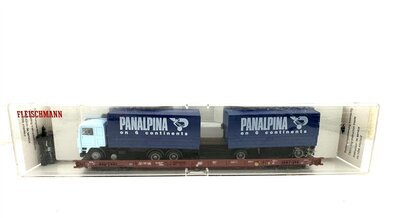 Fleischmann 5273 H0 Niederflurwagen mit LKW Panalpina