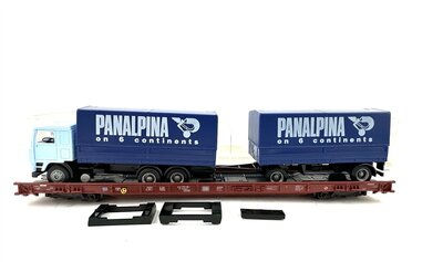 Fleischmann 5273 H0 Niederflurwagen mit LKW Panalpina