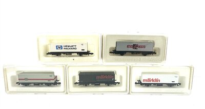 Mrklin 5 Containerwagen der DB in Spur Z
