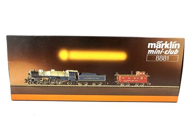 Mrklin 8881 US Pacific Dampflok mit Caboose Begleitwagen Spur Z
