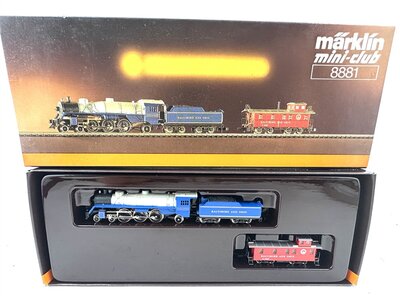 Mrklin 8881 US Pacific Dampflok mit Caboose Begleitwagen Spur Z