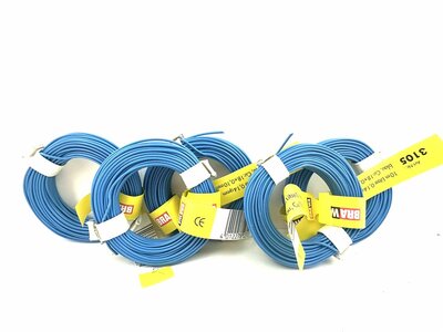 Brawa 3105 10 m Litze 0,14 mm blau 5 Stck