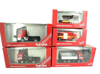 Herpa Feuerwehr Fahrzeuge MB + MAN 5 Stck