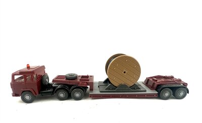 Wiking Magirus Tiefladewagen mit Kabeltrommel