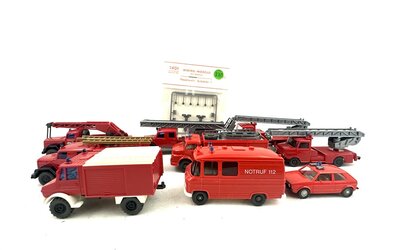 Wiking H0 Konvolut Feuerwehrfahrzeuge 9 Stck