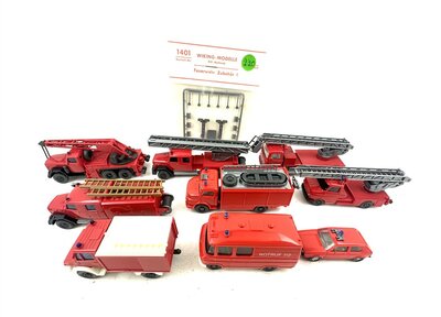 Wiking H0 Konvolut Feuerwehrfahrzeuge 9 Stck