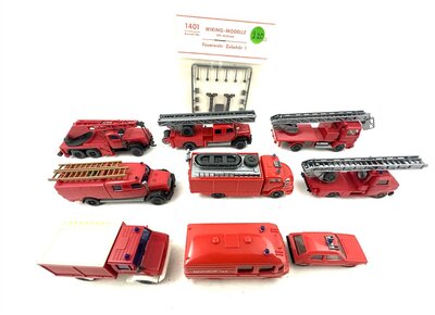 Wiking H0 Konvolut Feuerwehrfahrzeuge 9 Stck