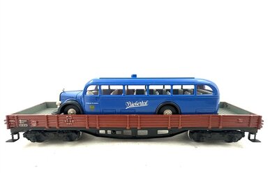 Mrklin 4514 H0 Flachwagen der DB mit Reisebus