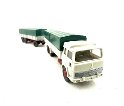 Wiking H0 Magirus Pritschen-Hngerzug