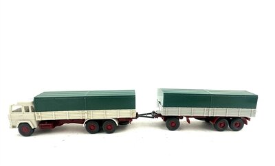 Wiking H0 Magirus Pritschen-Hngerzug