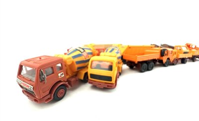 Kibri H0 Baufahrzeuge Bagger Kipper Betonmischer