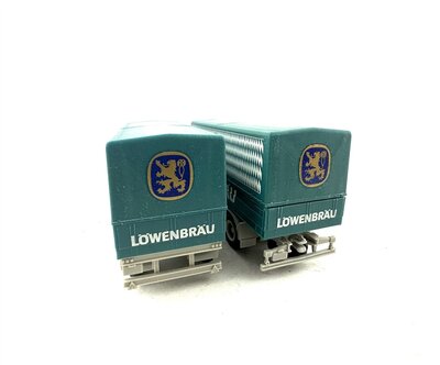 Herpa H0 MB Pritschen-Hngerzug Lwenbru