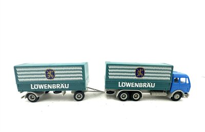 Herpa H0 MB Pritschen-Hngerzug Lwenbru