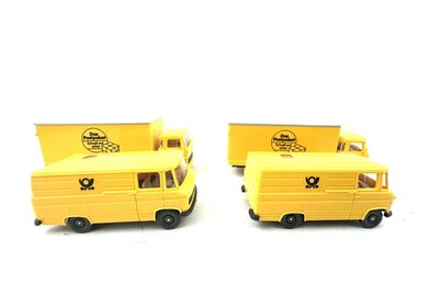 Wiking H0 Magirus und MB Postfahrzeuge 4 Stück