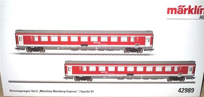 M�rklin 42989 H0 Reisezugwagen-Set N�rnberg-Express Ep.IV DB-AG