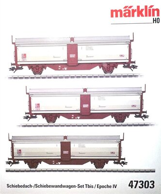 M�rklin 47303 H0 Schiebewandwagen-Set Tbis Ep.IV der SJ