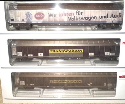 M�rklin 48063 H0 Schiebewandwagen-Set Transwaggon der DB-AG