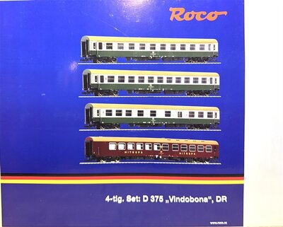 Roco 74189 H0 Wagenset Reisezugwagen D 375 Vindobona der DR