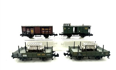 Minitrix G�terwagen Konvolut der K.Bay.Sts.B 4 St�ck Spur N