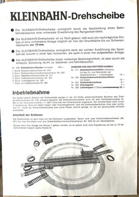 Kleinbahn H0 elektr. Drehscheibe mit Schalter